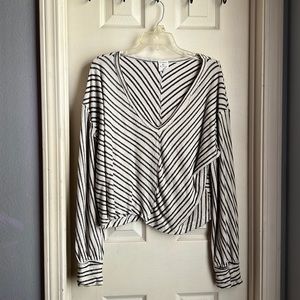 by together stripped long sleeve blouse